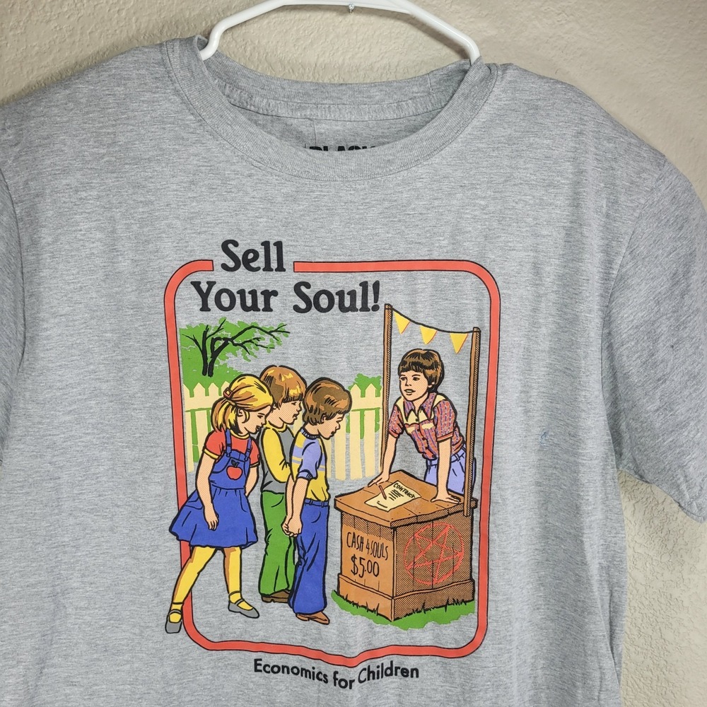 Steven Rhodes Sell Your Soul Spencers Large  Gray Short Sleeve T-Shirt